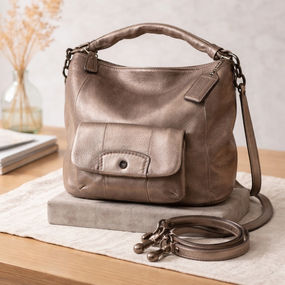 Coach Metallic Bronze Shoulder Bag EUC